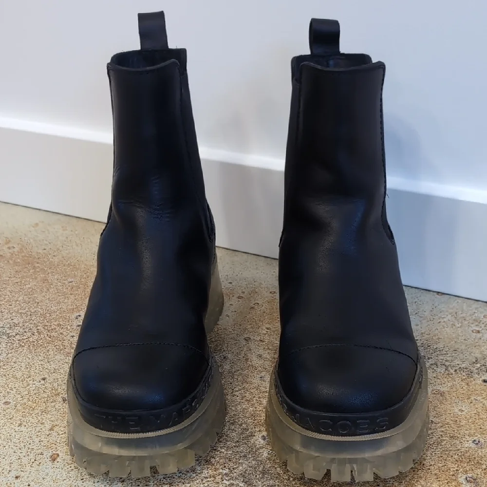 Marc Jacobs | The Stomper Black Ankle Boots Platform Chunky Clear Sole Size 9